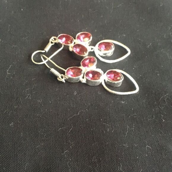 NWOT. Sterling Silver Pink Amethyst Earrings - Picture 5 of 10